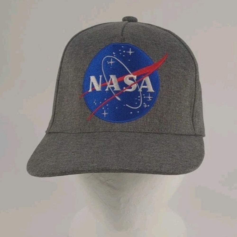 NASA Baseball Cap Heather Gray Embroidered Adjustable Logo Snapback Unisex Hat